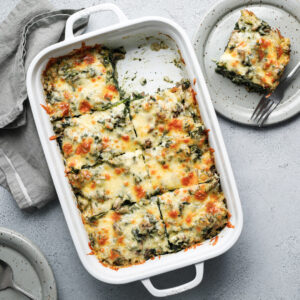 Cheesy Spinach and Beef Casserole